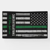 Ruhestandsflagge der Militärarmee mit dünner grüne Banner (Horizontal)