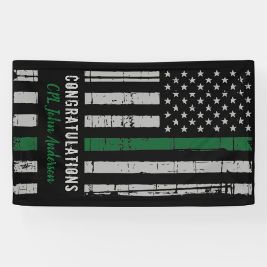 Ruhestandsflagge der Militärarmee mit dünner grüne Banner (Horizontal)