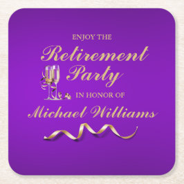 Ruhestandsformal Classic Champagner Glass Rechteckiger Pappuntersetzer