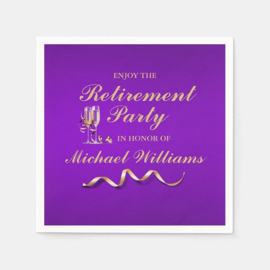 Ruhestandsformal Classic Champagner Glass Serviette (Vorderseite)