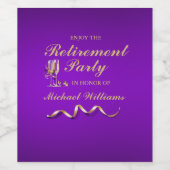 Ruhestandsformal Classic Champagner Glass Weinetikett (Einzelnes Label)