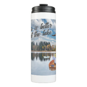 Ruhestandsgeschenk Angeln am See Aquarell Thermosbecher