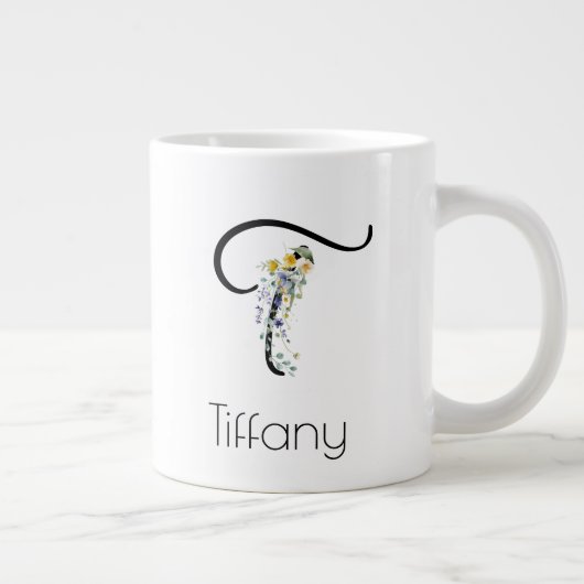 Ruhestandsgeschenk Arbeitgeber monogramm Aquarell Jumbo-Tasse (Rechts)