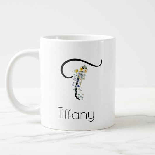 Ruhestandsgeschenk Arbeitgeber monogramm Aquarell Jumbo-Tasse (Links)