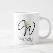 Ruhestandsgeschenk Arbeitgeber monogramm Aquarell Jumbo-Tasse (Rechts)