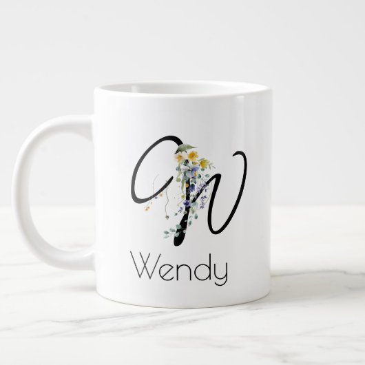 Ruhestandsgeschenk Arbeitgeber monogramm Aquarell Jumbo-Tasse (Links)