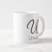 Ruhestandsgeschenk Arbeitgeber monogramm Aquarell Jumbo-Tasse (Vorderseite Rechts)