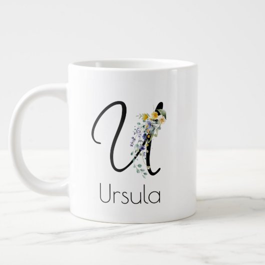 Ruhestandsgeschenk Arbeitgeber monogramm Aquarell Jumbo-Tasse (Links)