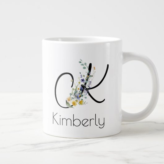 Ruhestandsgeschenk Arbeitgeber monogramm Aquarell Jumbo-Tasse (Rechts)