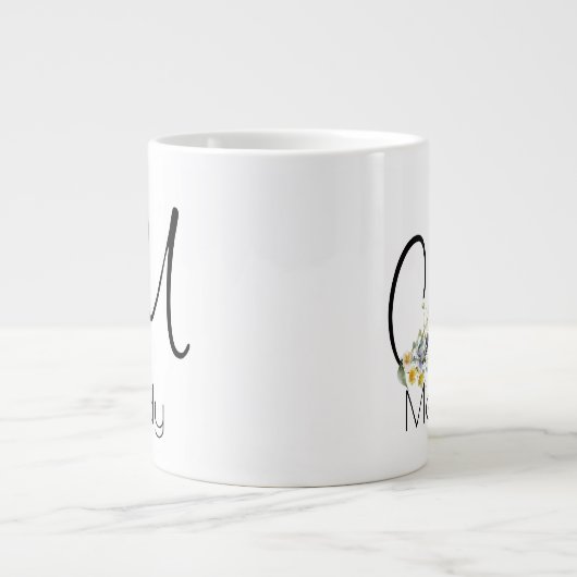 Ruhestandsgeschenk Arbeitgeber monogramm Aquarell Jumbo-Tasse (Vorderseite)