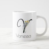 Ruhestandsgeschenk Arbeitgeber monogramm Aquarell Jumbo-Tasse (Rechts)