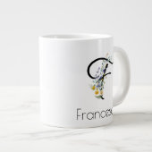 Ruhestandsgeschenk Arbeitgeber monogramm Aquarell Jumbo-Tasse (Vorderseite Rechts)