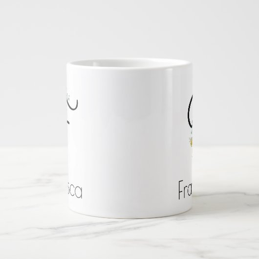 Ruhestandsgeschenk Arbeitgeber monogramm Aquarell Jumbo-Tasse (Vorderseite)