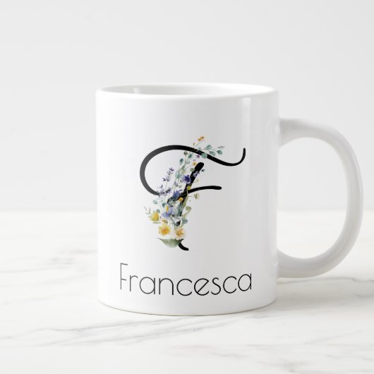 Ruhestandsgeschenk Arbeitgeber monogramm Aquarell Jumbo-Tasse (Rechts)