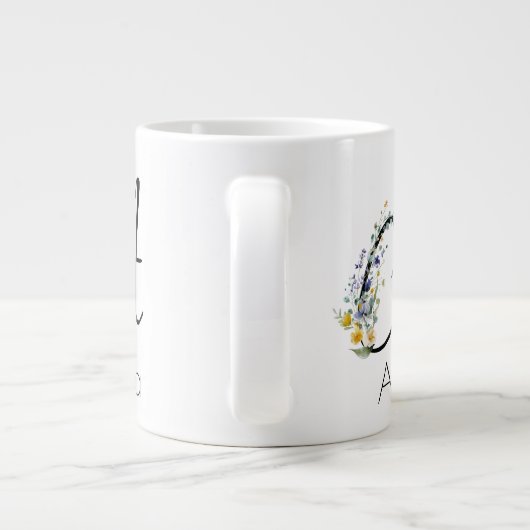 Ruhestandsgeschenk Arbeitgeber monogramm Aquarell Jumbo-Tasse (Rückseite)