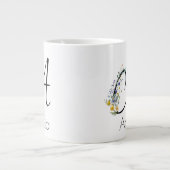 Ruhestandsgeschenk Arbeitgeber monogramm Aquarell Jumbo-Tasse (Vorderseite)