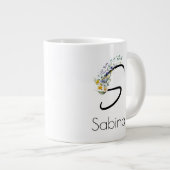 Ruhestandsgeschenk Arbeitgeber monogramm Aquarell Jumbo-Tasse (Vorderseite Rechts)