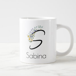 Ruhestandsgeschenk Arbeitgeber monogramm Aquarell Jumbo-Tasse