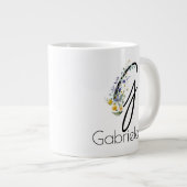 Ruhestandsgeschenk Arbeitgeber monogramm Aquarell Jumbo-Tasse (Vorderseite Rechts)