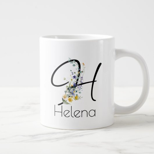 Ruhestandsgeschenk Arbeitgeber monogramm Aquarell Jumbo-Tasse (Rechts)