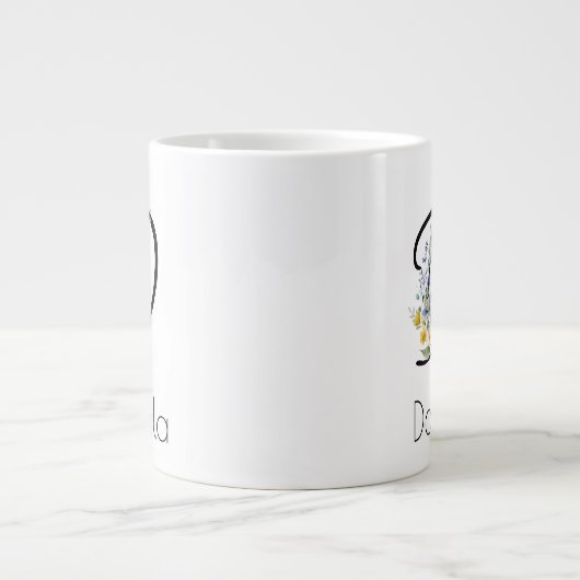 Ruhestandsgeschenk Arbeitgeber monogramm Aquarell Jumbo-Tasse (Vorderseite)