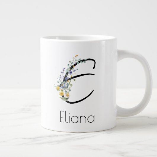 Ruhestandsgeschenk Arbeitgeber monogramm Aquarell Jumbo-Tasse (Rechts)