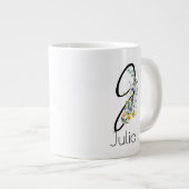 Ruhestandsgeschenk Arbeitgeber monogramm Aquarell Jumbo-Tasse (Vorderseite Rechts)