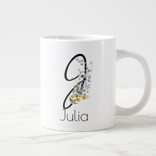 Ruhestandsgeschenk Arbeitgeber monogramm Aquarell Jumbo-Tasse (Rechts)