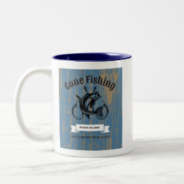 Ruhestandsgeschenk Gone Fischen Ruhestand Rustikal Zweifarbige Tasse