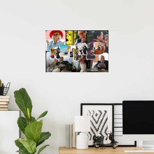 Ruhestandsgeschenk, lustige Foto-Zeitleiste Poster (Heimbüro)