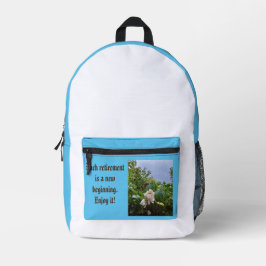 Ruhestandsgeschenk weiß Rose Bedruckter Rucksack