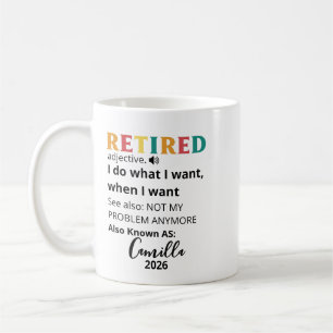Ruhestandsgeschenke für Frauen, Personalisierter R Kaffeetasse