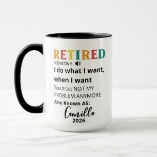 Ruhestandsgeschenke für Frauen, Personalisierter R Tasse