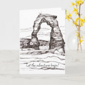 Ruhestandsglückwünsche Delicate Arch Abenteuer Karte (Gelbe Blume)