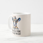 Ruhestandsglückwünsche Lustiger Cowboy-Kuh Kaffeetasse (Vorderseite Links)