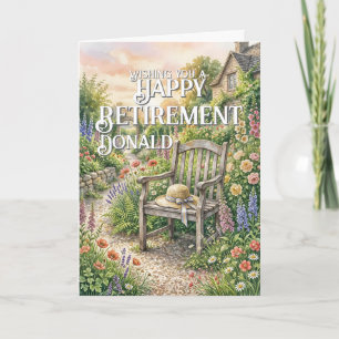 Ruhestandskarte mit Illustration eines Cottage-Gar Dankeskarte