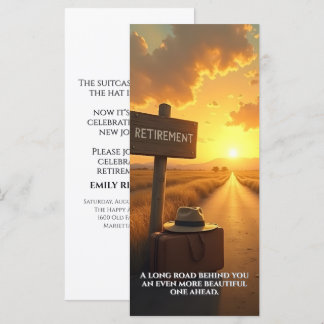 Ruhestandskarte mit Sonnenuntergangsstraße und Zit