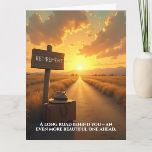 Ruhestandskarte mit Sonnenuntergangsstraße und Zit Karte