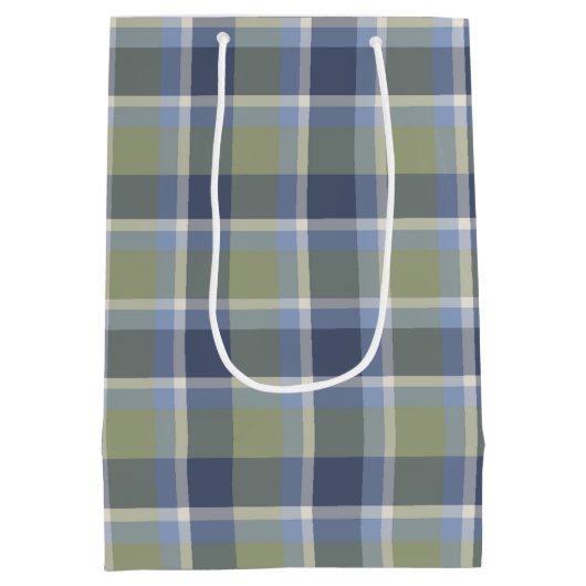 Ruhestandskur Segelboot auf Kariert Mittlere Geschenktüte (Rückseite)