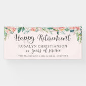 Ruhestandskurve Blush Pink Blumenschrift Banner (Horizontal)