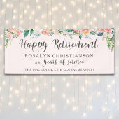 Ruhestandskurve Blush Pink Blumenschrift Banner