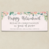 Ruhestandskurve Blush Pink Blumenschrift Banner