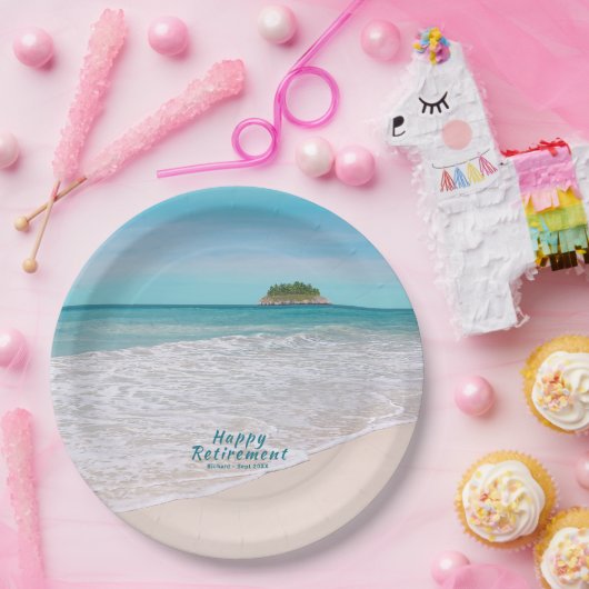 Ruhestandspapier Tropical Beach Pappteller (Party)