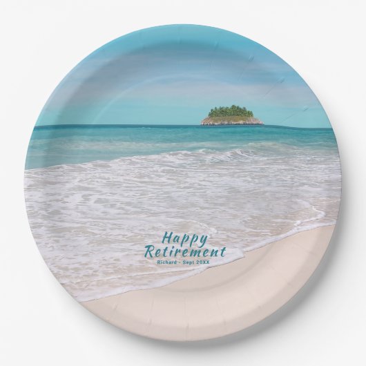 Ruhestandspapier Tropical Beach Pappteller (Vorderseite)
