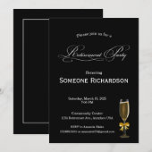 Ruhestandsparty-Ankündigung mit Champagner Einladung (Vorne/Hinten)