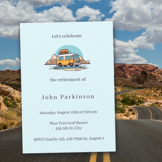 Ruhestandsparty Camper Van Roadtrip Einladung