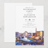 Ruhestandsparty Las Vegas Skyline Einladung (Vorne/Hinten)