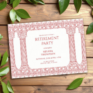 Ruhestandsparty mit Pink Temple Einladung