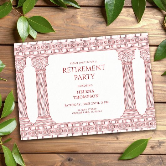 Ruhestandsparty mit Pink Temple Einladung