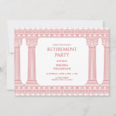 Ruhestandsparty mit Pink Temple Einladung (Vorderseite)